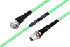 Temperature Conditioned TNC Male Right Angle to N Female Bulkhead Low Loss Cable 100 cm Length Using PE-P300LL Coax - PE3M0245-100CM - Pasternack
