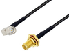 SMA Male Right Angle to SMA Female Bulkhead Cable 200 cm Length Using RG174 Coax with HeatShrink - PE3W00802/HS-200CM - Pasternack
