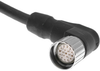 MCV, M23, Cordset, 19 Pole, Female Right Angle, 10M, 2A/9A, PUR, Black - MCVP-19FP-10M-R - Mencom Corporation