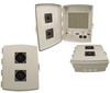 14x10x04 ABS Plastic Indoor IP54 NEMA 12 Enclosure, Hook & Loop Mounting, Vent Lid 120 VAC outlets Gray -- TEP141004-10V - Image