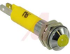 Indicator, Pnl-Mnt;LED;Yellow;8mm;24VDC;32mcd;Prominent Bezel;Satin Chrome - 70011579 - Allied Electronics, Inc.