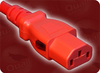 IEC-60320-C14 RED to IEC-60320-C13 AUTO-LOCK RED HOME // Power Cords // IEC/Jumper Power Cords // Auto-Lock - 3500.120RAL - Quail Electronics