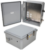14x12x06 Polycarbonate Weatherproof Outdoor IP66 NEMA 4X Enclosure, 120-240 VAC Universal Outlet MNT PLT DKGY -- TEPC141206-E00 - Image