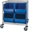 Bin Transport Cart, 2Shelves, 4Bins, Blu; No. Of Bins Quantum Storage - 44AC7939 - Newark, An Avnet Company