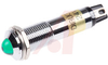 INDICATOR, 9MM LED PANEL MOUNT, BRIGHT CHROME HOUSING, 24VDC, GREEN - 70081923 - Allied Electronics, Inc.