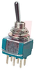 Switch, Toggle; Vert. PC Mnt; 6 A; 125 VAC; DPDT; On-None-On; PC Tail - 70156046 - Allied Electronics, Inc.