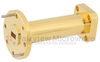 WR-22 to WR-28 Waveguide Transition 2 Inch Length Using UG-383/U to UG-599/U Flange -- SMW22TS28001 - Image