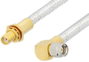 SMA Male Right Angle to SMA Female Bulkhead Cable 6 Inch Length Using PE-SR401FL Coax, RoHS - PE34319LF-6 - Pasternack