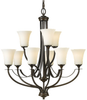 Light Multi-Tier Chandelier - F2253/6+3ORB - Murray Feiss Lighting