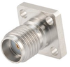 SMA Female (Jack) Connector Field Replaceable 4 Hole Flange (Panel Mount) 0.02 inch Pin, .250 inch Hole Spacing with Metal Contact Ring - FMCN1614 - Fairview Microwave Inc.