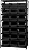 Open Shelving, 8Shelves, 21Bins, Black; Shelving Unit Type Quantum Storage - 44AC5677 - Newark, An Avnet Company