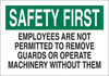 Brady B-555 Aluminum Rectangle White Machine & Equipment Sign - 14 in Width x 10 in Height - 42595 - 754476-42595 - R. S. Hughes Company, Inc.