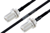 MIL-DTL-17 N Female Bulkhead to N Female Bulkhead Cable 60 Inch Length Using M17/84-RG223 Coax - PE3M0041-60 - Pasternack