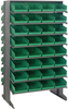 2 Side Sloped Rack, 16Shelves, 64Bin/grn; Shelving Unit Type Quantum Storage - 44AC6347 - Newark, An Avnet Company
