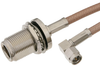 SMA Male Right Angle to N Female Bulkhead Cable 12 Inch Length Using RG400 Coax - PE3179-12 - Pasternack