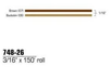 3M Scotchcal 74826 Brown / Buckskin Striping Automotive Tape - 3/16 in Width x 150 ft Length - 2 mil Thick - 051141-74826 - R. S. Hughes Company, Inc.