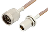 N Male to N Female Bulkhead Cable 72 Inch Length Using RG400 Coax - PE3227-72 - Pasternack
