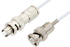 MHV Male to SHV Plug Cable 12 Inch Length Using RG188 Coax - PE34415-12 - Pasternack