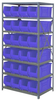 Open Shelving, 7Shelves, 24Bins, Blue; Shelving Unit Type Quantum Storage - 44AC9279 - Newark, An Avnet Company