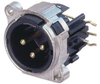 Neutrik B Series 3 Pin Male Horizontal Right Ni Ring/Gld - NEUNC3MBHR - HAVE, Inc.