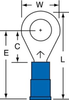 3M Scotchlok Blue Butted Nylon Butted Ring Terminal MNG14-14R/SK - 1.09 in Length - 0.47 in Wide - 0.09 in Inside Diameter - 1/4 in Stud - 054007-01438 - R. S. Hughes Company, Inc.