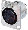 XLR Receptacle; Female; Nickel; Silver;1.024 in. - 70088546 - Allied Electronics, Inc.
