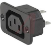 Outlet; Screw-On Mount; 10 A; 250 VAC; gt 10 Megohms @ 500 VDC, 1 Minute; Black - 70080645 - Allied Electronics, Inc.