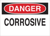 Brady B-555 Aluminum Rectangle White Chemical, Biohazard, Hazardous & Flammable Material Sign - 10 in Width x 7 in Height - TEXT: DANGER CORROSIVE - 40887 - 754476-40887 - R. S. Hughes Company, Inc.
