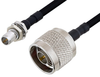 Slide-On BMA Plug Bulkhead to N Male Cable 24 Inch Length Using PE-SR402FLJ Coax - PE3C4912-24 - Pasternack