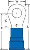 3M Scotchlok Blue Brazed Nylon Brazed Ring Terminal MN6-516RK - 1.58 in Length - 0.63 in Wide - 0.25 in Inside Diameter - 5/16 in Stud - 054007-08274 - R. S. Hughes Company, Inc.