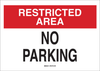 Brady B-120 Fiberglass Reinforced Polyester Rectangle White Parking Restriction, Permission & Information Sign - 20 in Width x 14 in Height - TEXT: NO PARKING RESTRICTED AREA - 75137 - 754476-75137 - R. S. Hughes Company, Inc.
