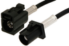 Black FAKRA Plug to FAKRA Jack Cable 12 Inch Length Using RG174 Coax - PE38752A-12 - Pasternack