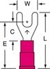 3M Scotchlok Red Non-Locking Brazed Vinyl Brazed Fork & Spade Terminal MV18-6FK - 0.9 in Length - 0.34 in Fork Width - #6 Stud - 054007-01162 - R. S. Hughes Company, Inc.
