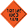 Brady Vinyl Diamond Orange Road Construction Sign - 36 in Width x 36 in Height - TEXT: RIGHT LANE CLOSED AHEAD - 57004 - 754476-57004 - R. S. Hughes Company, Inc.