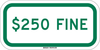 Brady B-959 Aluminum Rectangle White Disabled Parking & Building Access Sign - 12 in Width x 6 in Height - TEXT: $250 FINE - 80049 - 754476-80049 - R. S. Hughes Company, Inc.