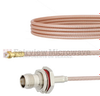 Snap-On MMBX Plug to TNC Female Bulkhead Cable RG316 Coax in 4 Inch - FMCA1425-4 - Fairview Microwave Inc.
