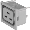 IEC Appliance Outlet J, Integrated Light Pipes, PCB terminals, Color Coding -- 4797-5