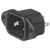 IEC Appliance Inlet C14/C18, Screw-on Mounting, Front Side, Solder or Quick-connect, Screw Terminal -- 6061 - Image