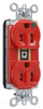 Duplex/Single Receptacle - PTIG8200-RED - Hubbell Wiring Device-Kellems