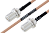 MIL-DTL-17 N Female Bulkhead to N Female Bulkhead Cable 30 Inch Length Using M17/128-RG400 Coax - PE3M0069-30 - Pasternack