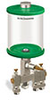 Green Color Key, Clear View Multiple Feed Manual Lubricator, 1 qt Pyrex Reservoir, 3 Feeds, 1/8