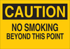 Brady B-555 Aluminum Rectangle Yellow Smoking Not Permitted Sign - 14 in Width x 10 in Height - TEXT: CAUTION NO SMOKING BEYOND THIS POINT - 42640 - 754476-42640 - R. S. Hughes Company, Inc.