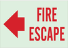 Glow-in-the-Dark Fire & Exit Sign - 90637 - Brady Corporation
