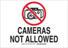 Brady B-555 Aluminum Rectangle White Surveillance Sign - 10 in Width x 7 in Height - TEXT: CAMERAS NOT ALLOWED - 132021 - 754473-83046 - R. S. Hughes Company, Inc.