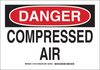 Brady B-302 Polyester Rectangle White Chemical, Biohazard, Hazardous & Flammable Material Sign - 14 in Width x 10 in Height - Laminated - TEXT: DANGER COMPRESSED AIR - 126167 - 754473-74328 - R. S. Hughes Company, Inc.