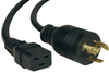 C19 to L5-20P Heavy-Duty Extension Cord - 20A, 125V, 12 AWG, 10 ft., Black -- P045-010 - Image