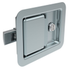 Push-to-Close Latch, Large Size, Locking, Rivet Mount, 5.2mm dia. Holes, 23.4mm Grip, Steel, Zinc Plated, Bright Chromate -- 64-50-412-10