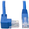 Up-Angle Cat6 UTP Patch Cable (RJ45) - 1 ft., M/M, Gigabit, Molded, Blue -- N204-001-BL-UP