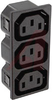 Module, Outlet; 10 A; 250 V; Black; Thermoplastic (Housing); IEC Approved - 70133385 - Allied Electronics, Inc.