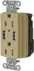 Mains Receptacle, Dual Usb, 15A, 125V, Ivory; Product Range Hubbell Wiring Devices - 82X5479 - Newark, An Avnet Company